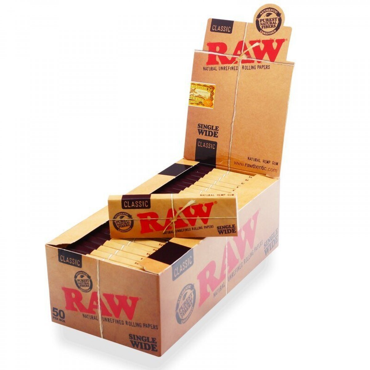 RAW Classic Single Wide Rolling Papers - Box